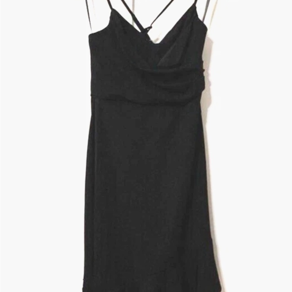 Nordstrom Black Asymmetrical Slip Dress Spaghetti Strap
